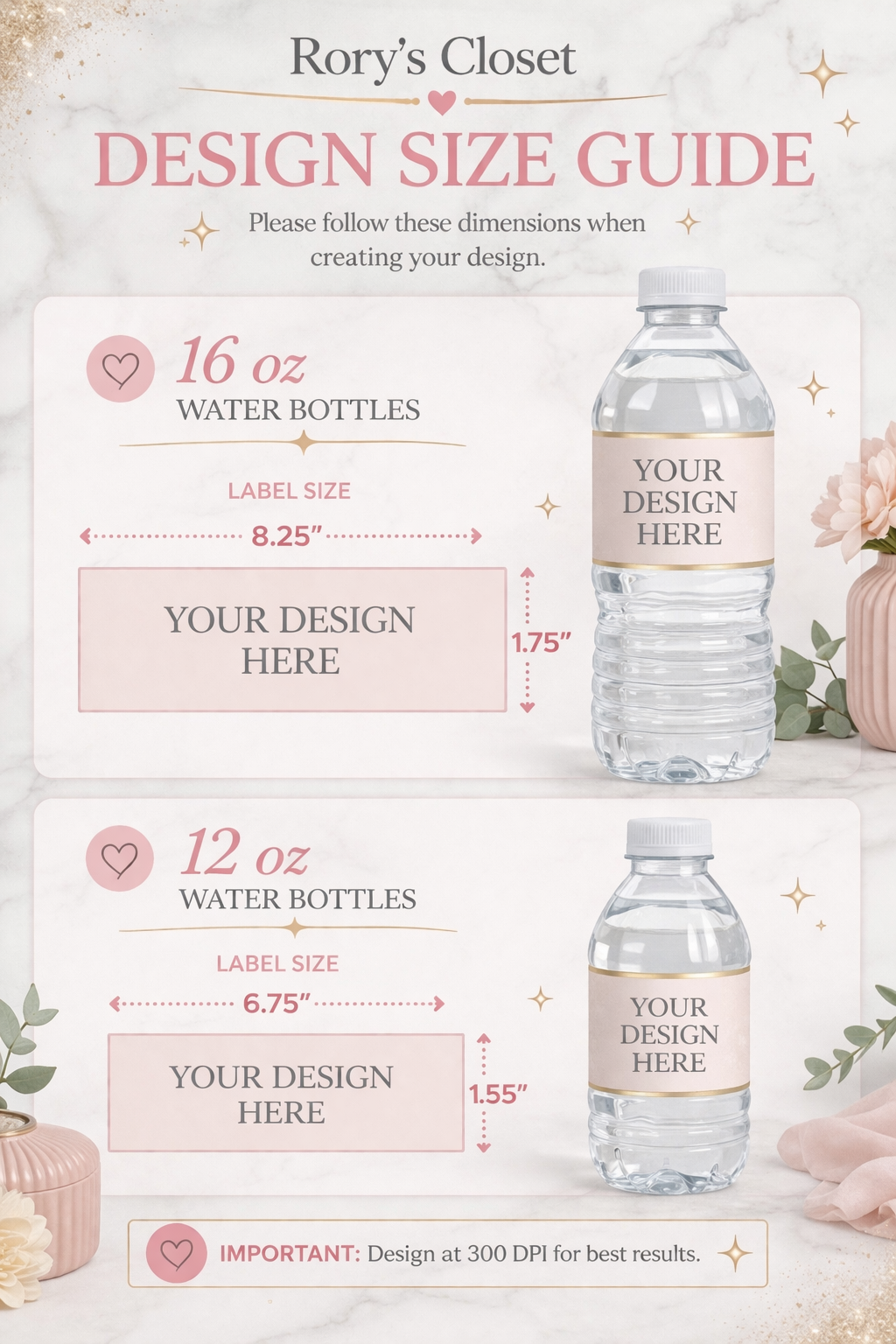 Custom Water Bottles | 12oz & 16oz