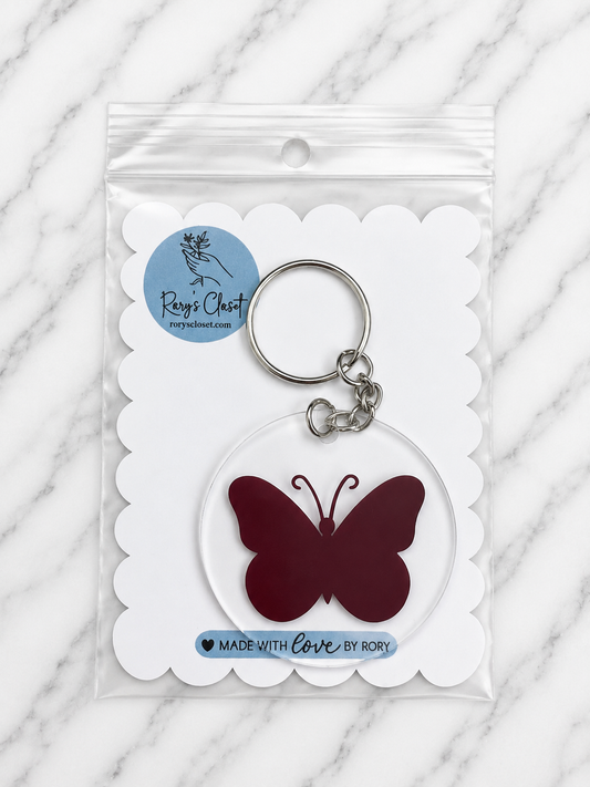Butterfly Keychain | Acrylic Vinyl Keychain | Custom Name & Photo Keychain