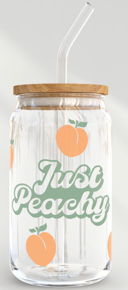 Just Peachy 16oz Glass Cup