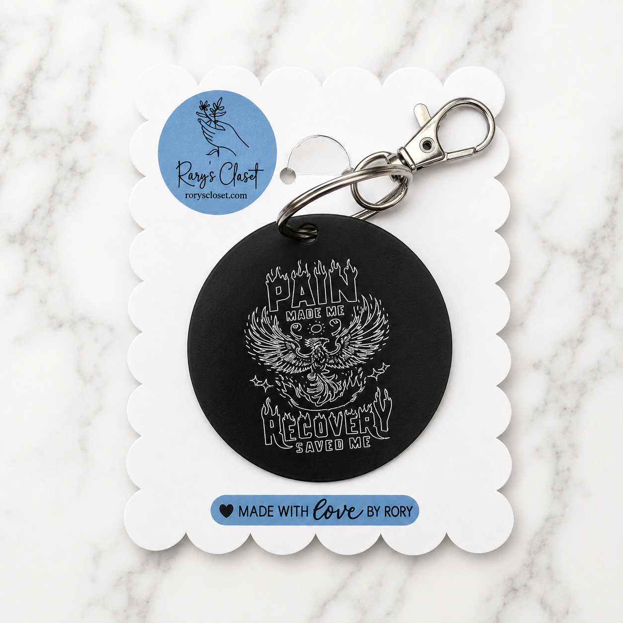 engraved mental health awareness keychain