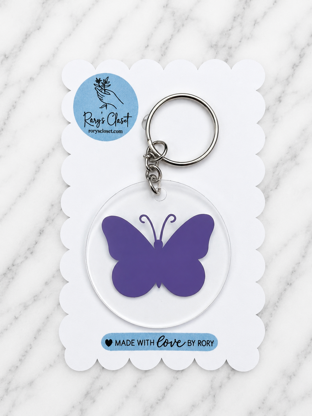 Butterfly Keychain | Acrylic Vinyl Keychain | Custom Name & Photo Keychain