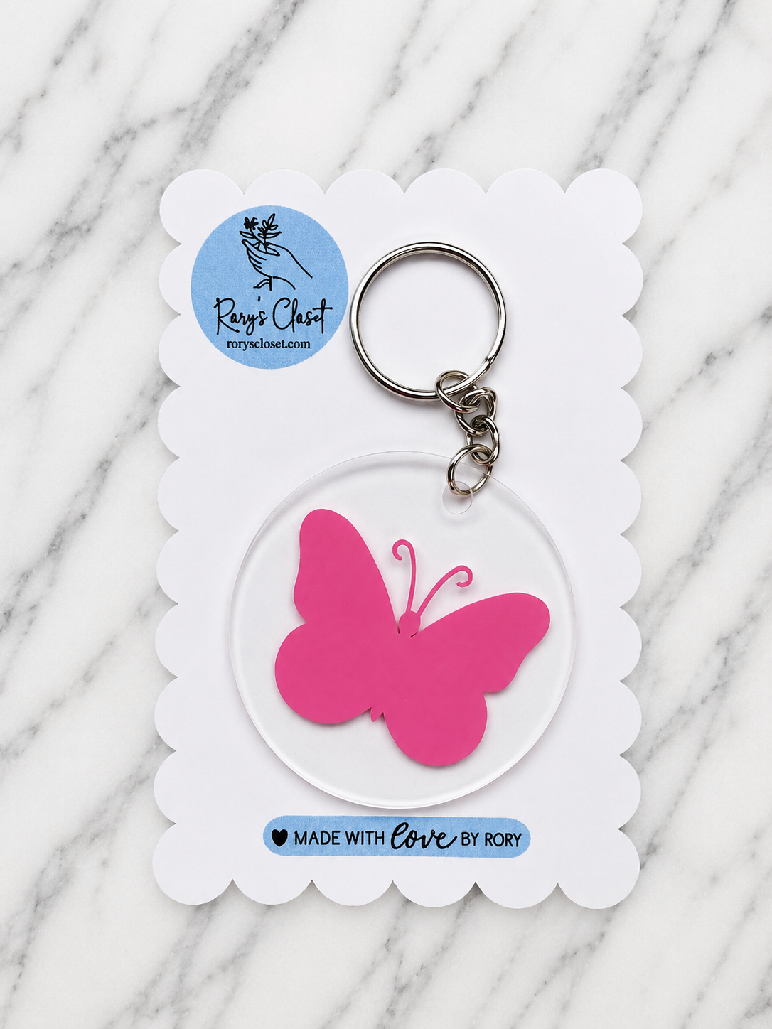 Butterfly Keychain | Acrylic Vinyl Keychain | Custom Name & Photo Keychain