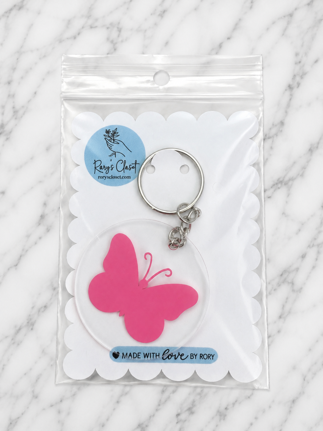 Butterfly Keychain | Acrylic Vinyl Keychain | Custom Name & Photo Keychain