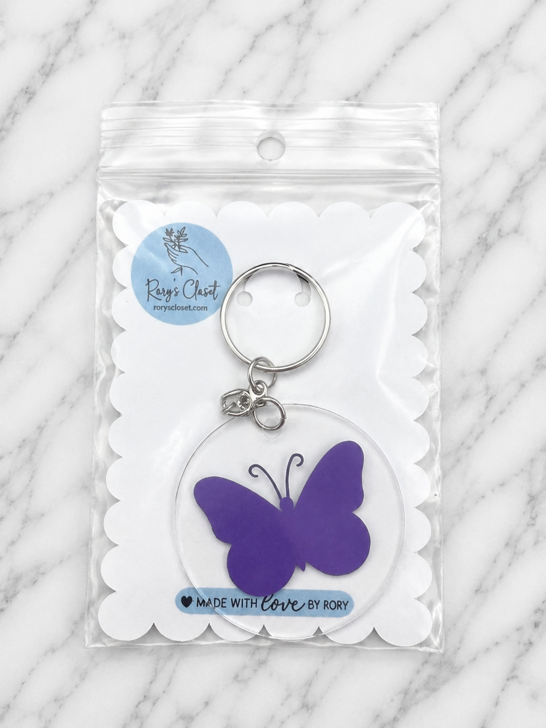 Butterfly Keychain | Acrylic Vinyl Keychain | Custom Name & Photo Keychain