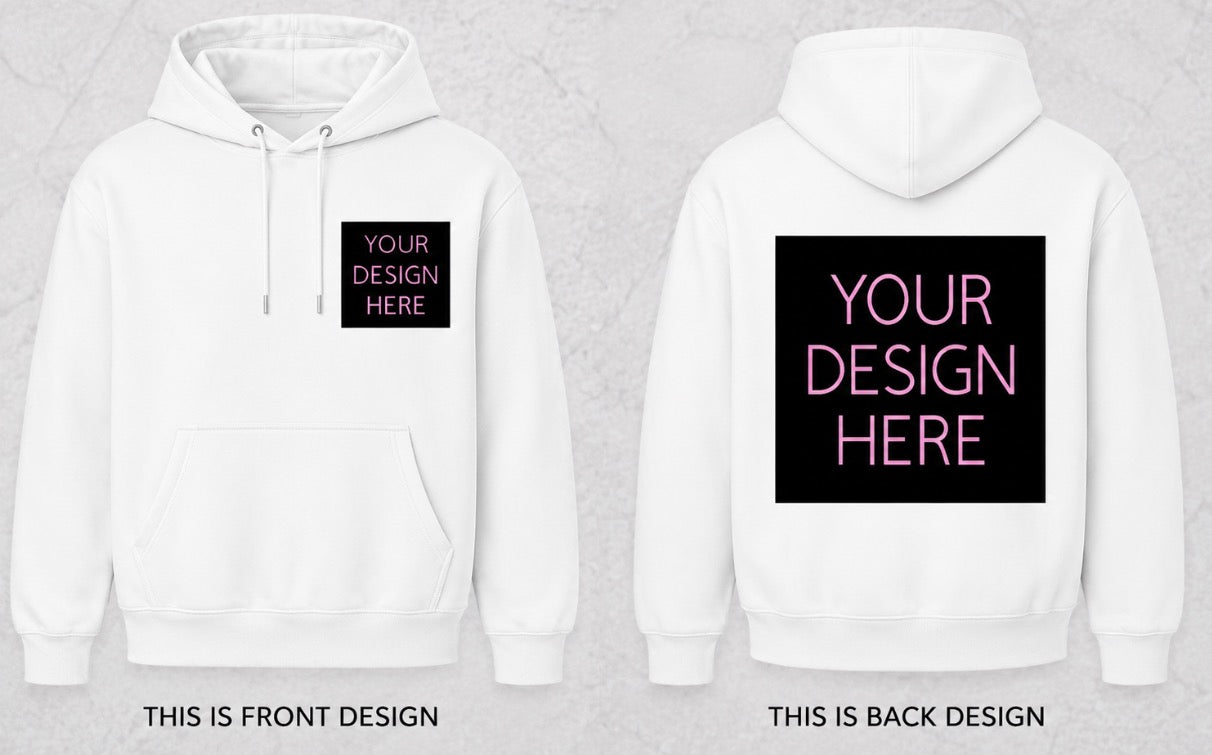 Create Your Own Custom Apparel – Front Pocket & Back Design