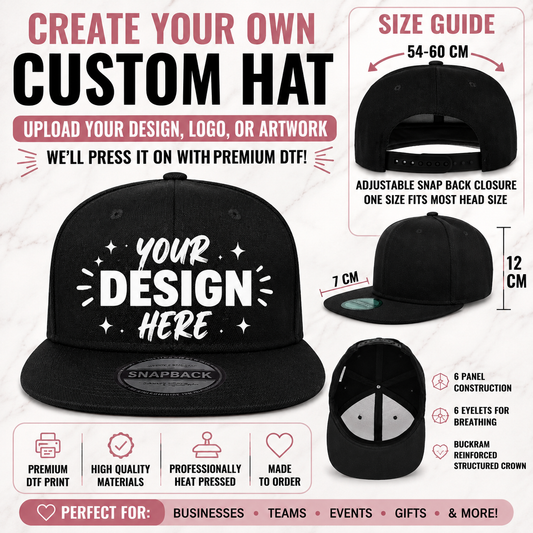 Create Your Own Custom Apparel- Snap Back Hat