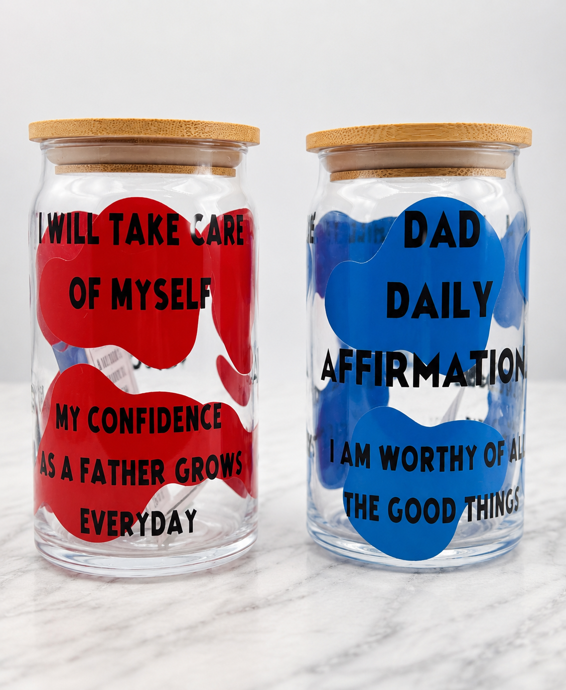 Dad Daily Affirmations | 20oz Glass Cup