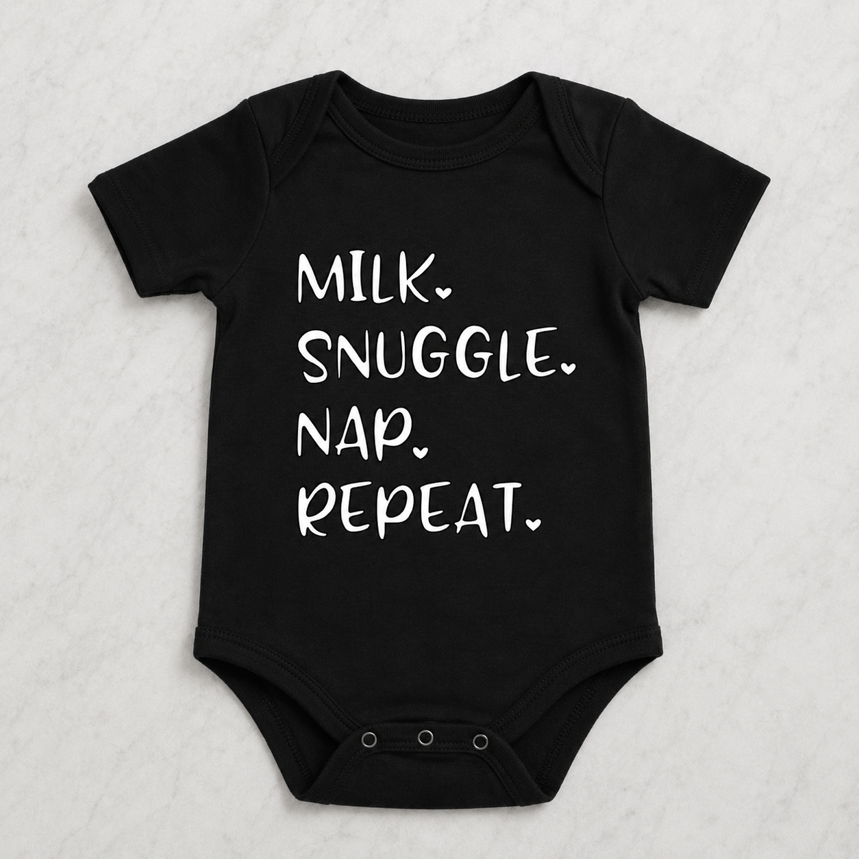 Milk. Snuggle. Nap. Repeat. | Graphic Apparel
