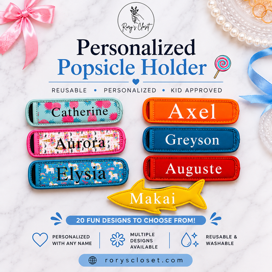 Personalized Popsicle Holder | Custom Name Ice Pop Sleeve