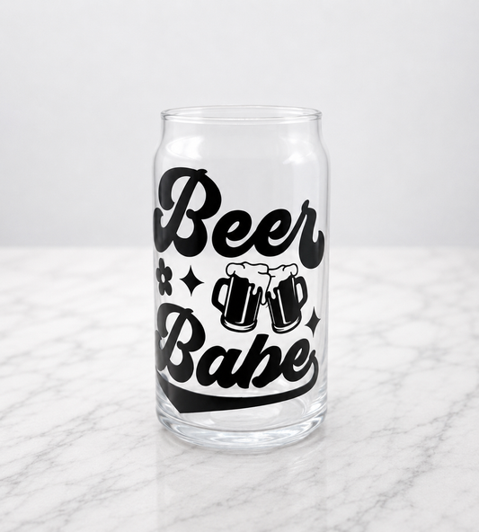Beer Babe | 20oz Glass Can Cup