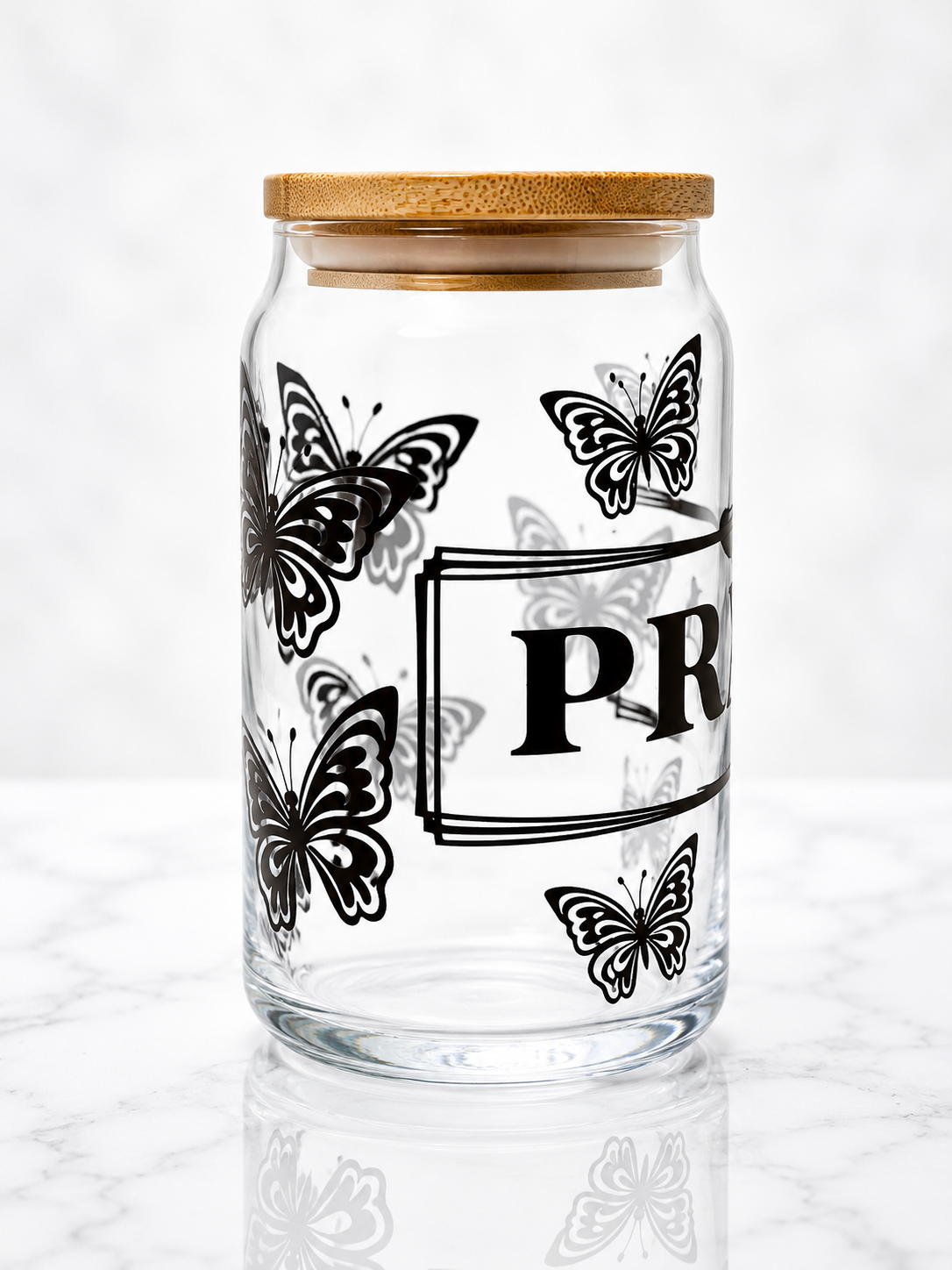 Pray Butterfly | 20oz Glass Can Cup